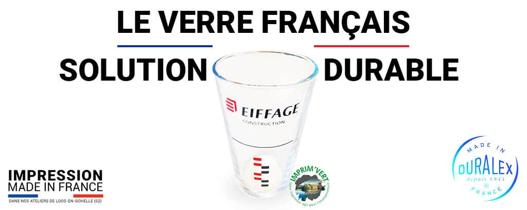 Bannière le verre français Duralex une solution durable face au plastique Silkolor