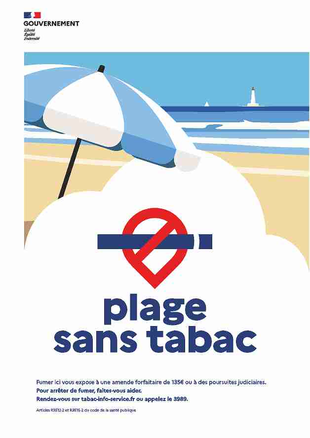 Panneau Plage sans tabac